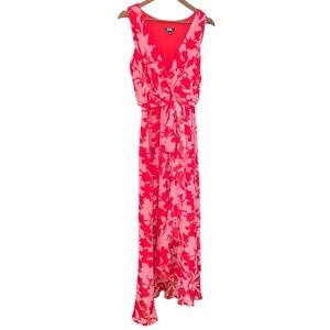 Elegant Red and Pink Floral Maxi Dress SLNY